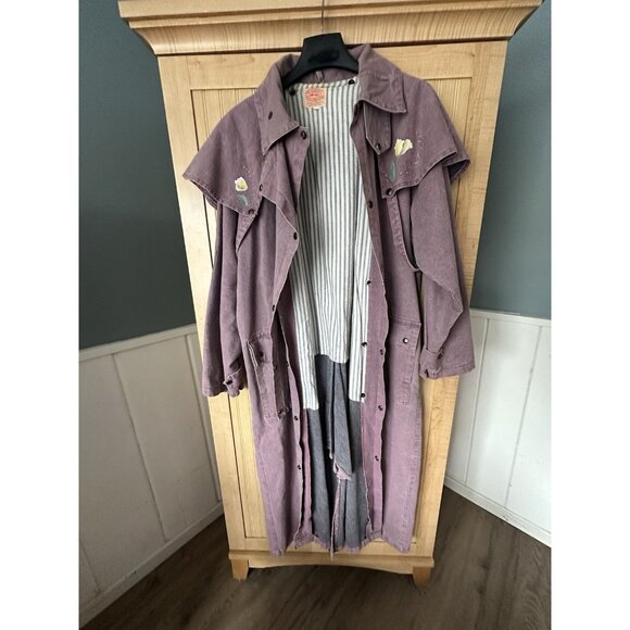 Vintage The Australian Outback Collection Canvas Cotton Duster Coat Jacket SZ L - Picture 10 of 15